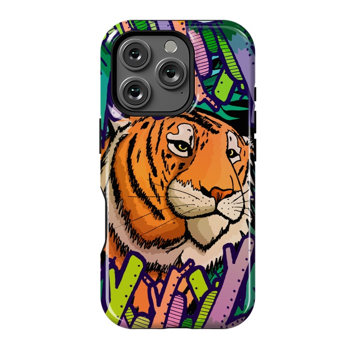 iPhone 16 Pro StrongFit Tiger in the undergrowth  by Steve Wade (Swade)