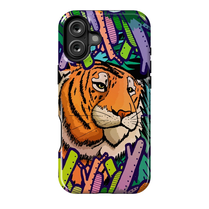 iPhone 16 Plus StrongFit Tiger in the undergrowth  by Steve Wade (Swade)