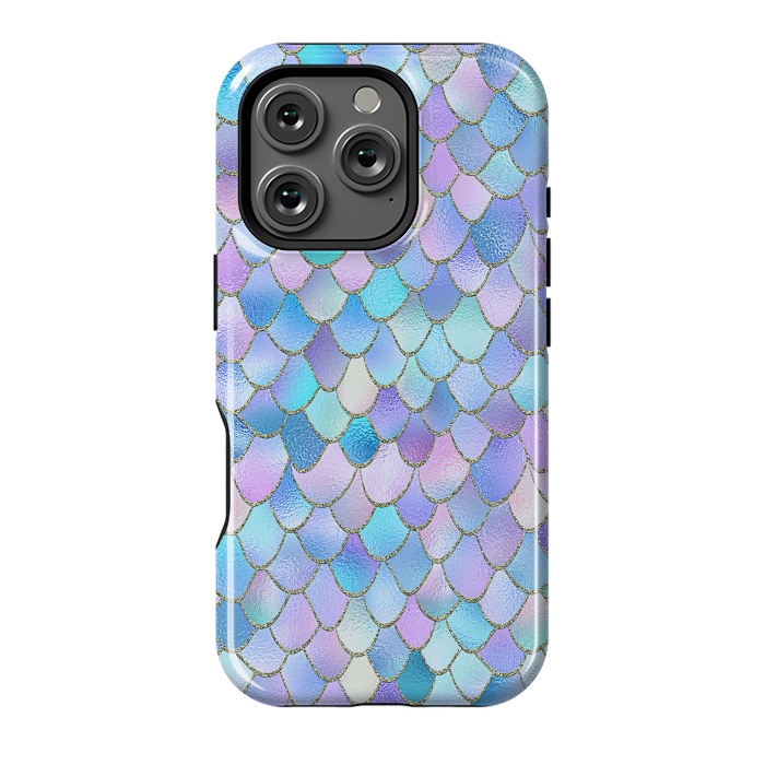 iPhone 16 Pro StrongFit Lavender Wonky Metal Mermaid Scales by  Utart