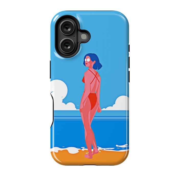 iPhone 16 StrongFit Summer Girl at the Beach by DaDo ART