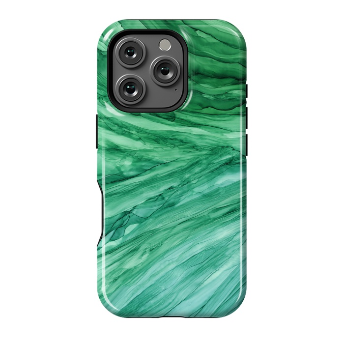 iPhone 16 Pro StrongFit Emerald Green Marble by Becky Starsmore