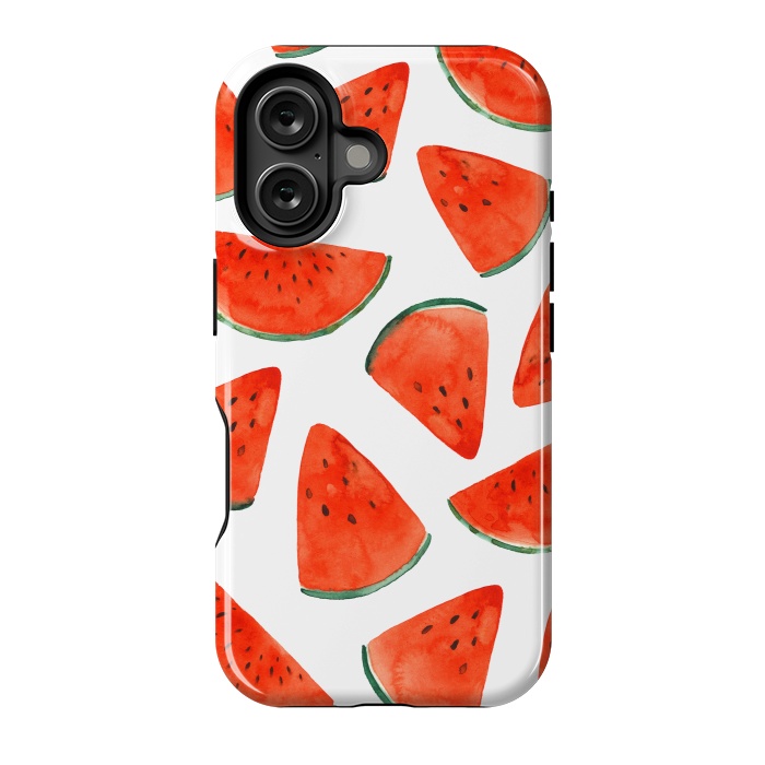 iPhone 16 StrongFit Fruity Summer Watermelon Print by Becky Starsmore