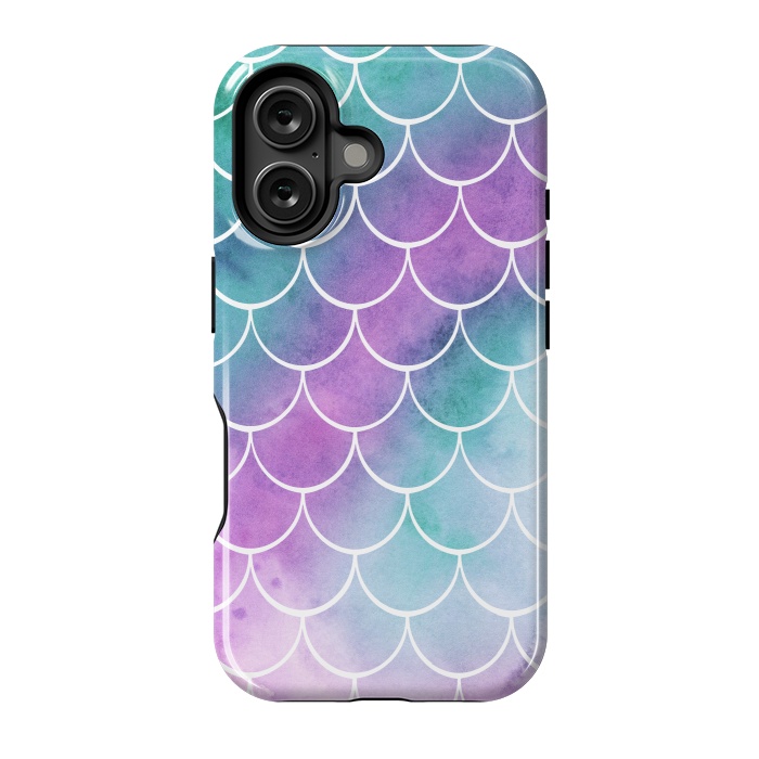 iPhone 16 StrongFit Dreamy Pastel Mermaid Scales by Becky Starsmore