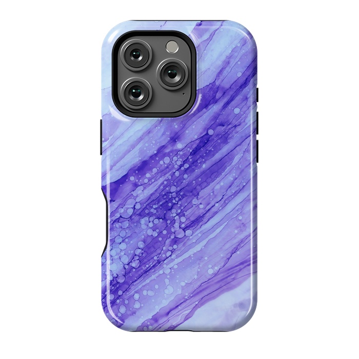 iPhone 16 Pro StrongFit Purple Marble Print by Becky Starsmore