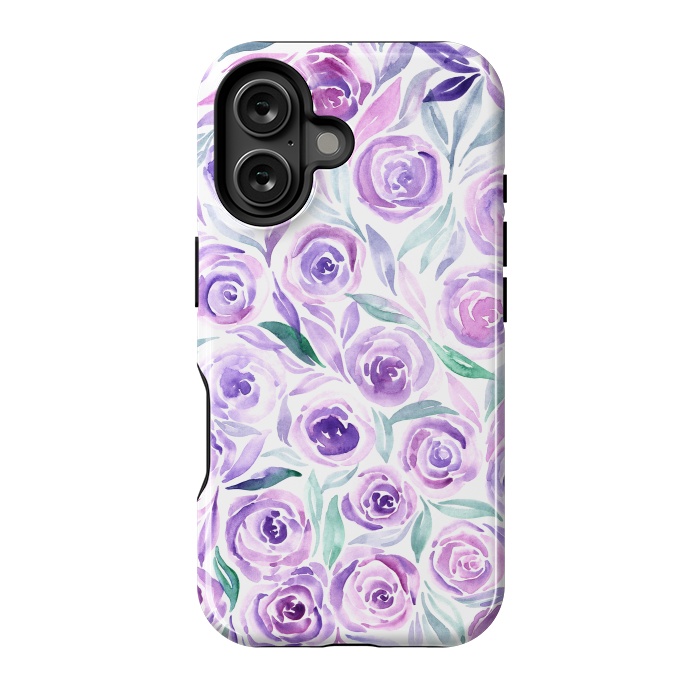 iPhone 16 StrongFit Purple Rose Floral Print by Becky Starsmore