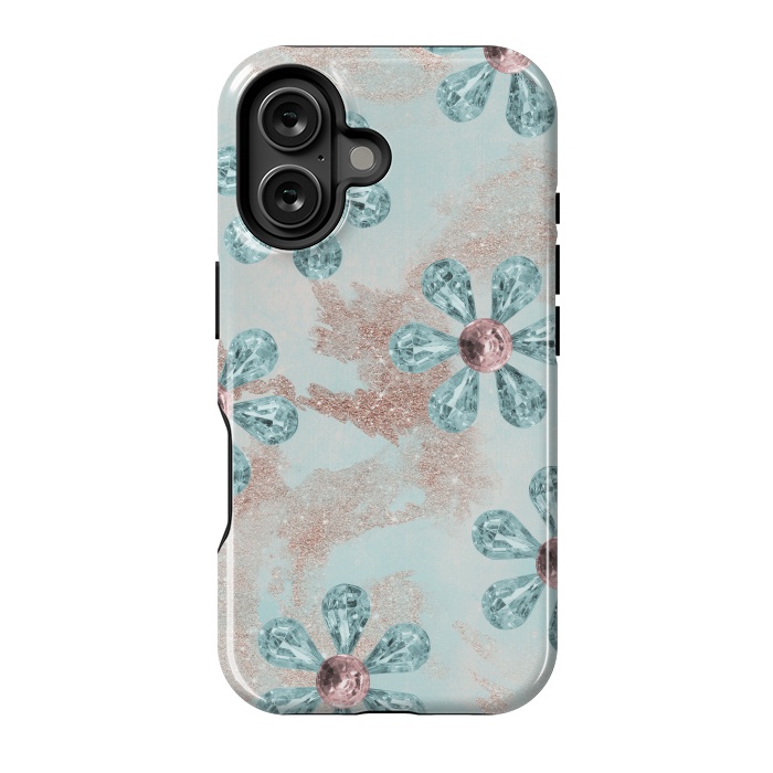 iPhone 16 StrongFit Rhinesone Flower Sparkle by Andrea Haase