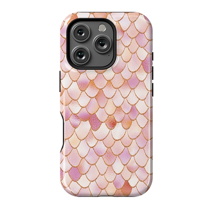 iPhone 16 Pro StrongFit Wonky Rose Gold Mermaid Scales by  Utart