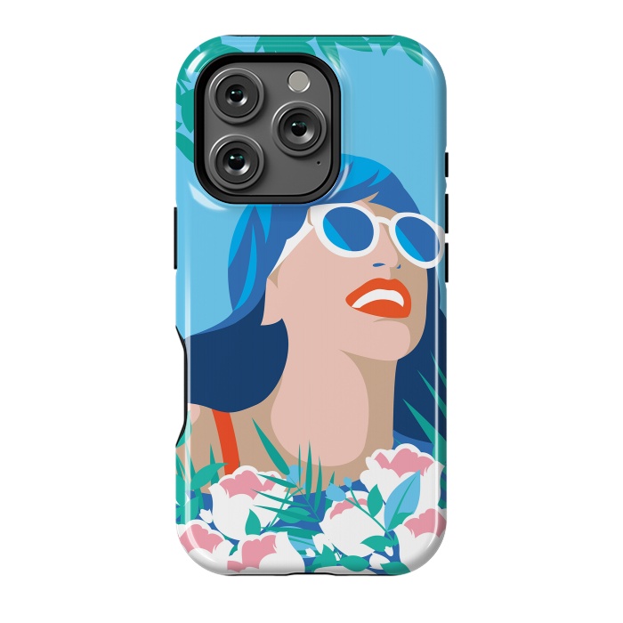 iPhone 16 Pro StrongFit Blue Summer Girl by DaDo ART