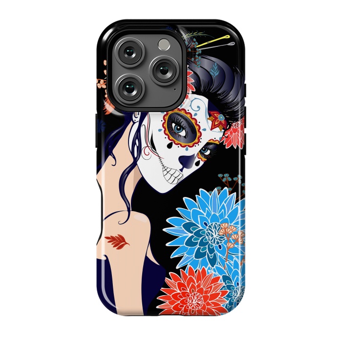 iPhone 16 Pro StrongFit Sugar-skull Girl2 by Elena Terzi