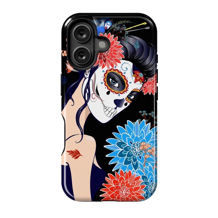 iPhone 16 StrongFit Sugar-skull Girl2 by Elena Terzi