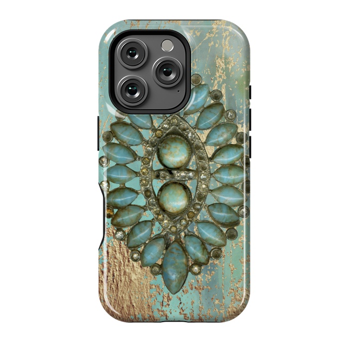 iPhone 16 Pro StrongFit Turquoise Embellishment by Andrea Haase