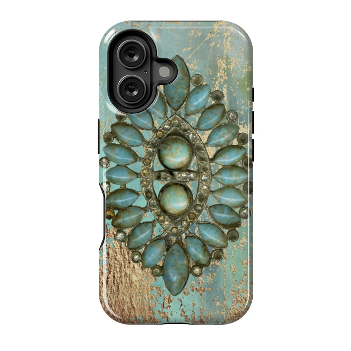 iPhone 16 StrongFit Turquoise Embellishment by Andrea Haase