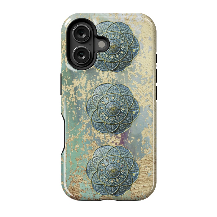 iPhone 16 StrongFit Precious Embellishment On Gold And Teal by Andrea Haase