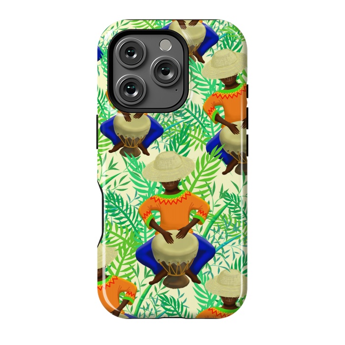 iPhone 16 Pro StrongFit Bongo Man Tribal Music Percussions  by BluedarkArt