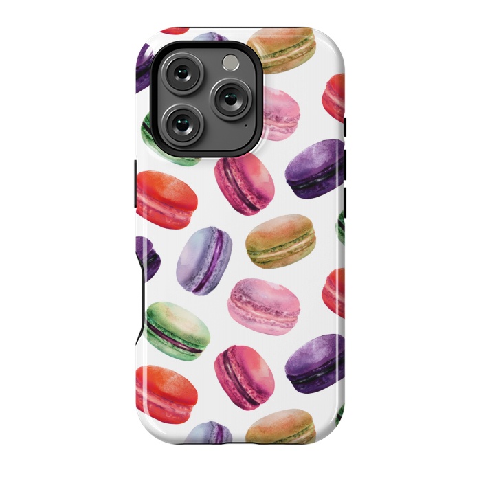 iPhone 16 Pro StrongFit Macaroon Dance on White by DaDo ART