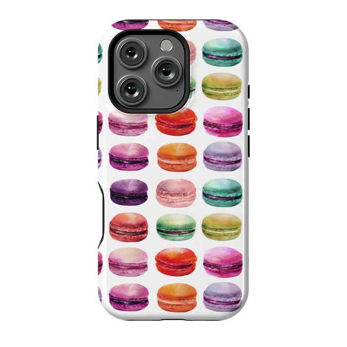 iPhone 16 Pro StrongFit Macaroon Walk on White by DaDo ART