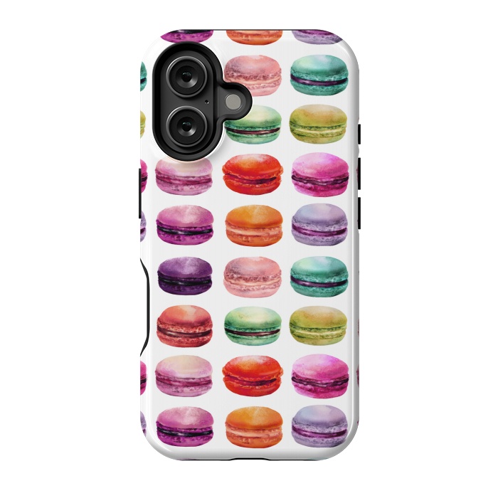 iPhone 16 StrongFit Macaroon Walk on White by DaDo ART