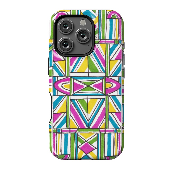 iPhone 16 Pro StrongFit Geometric Pattern by Laura K Maxwell