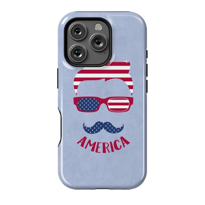 iPhone 16 Pro StrongFit American Hipster Face 4th July by Andrea Haase