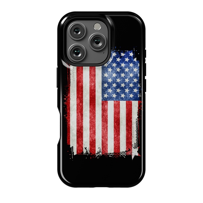 iPhone 16 Pro StrongFit American Flag Grunge Style by Andrea Haase