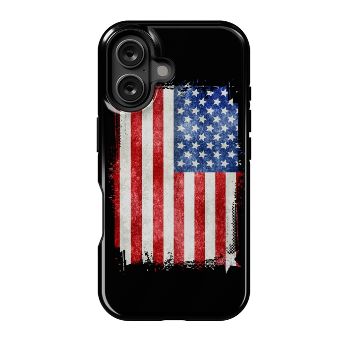 iPhone 16 StrongFit American Flag Grunge Style by Andrea Haase