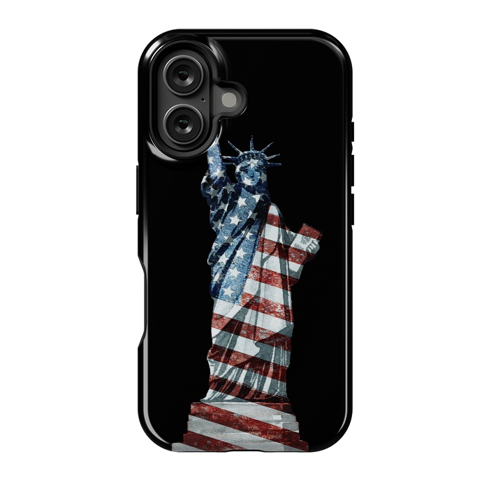 iPhone 16 StrongFit Lady Of Liberty Stars And Stripes by Andrea Haase