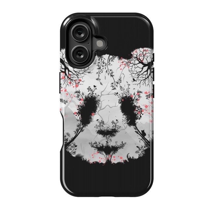 iPhone 16 StrongFit Dark Forest Panda by Sitchko