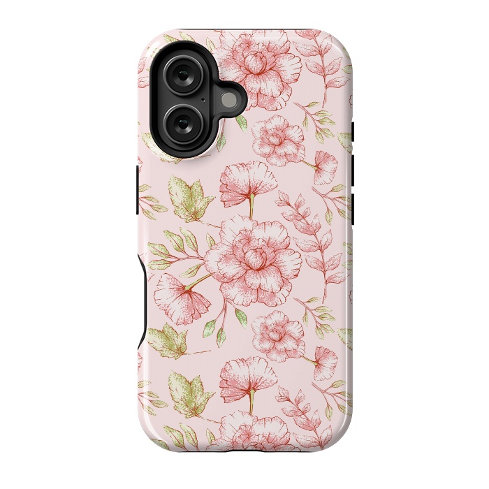 iPhone 16 StrongFit Pink Roses by  Utart