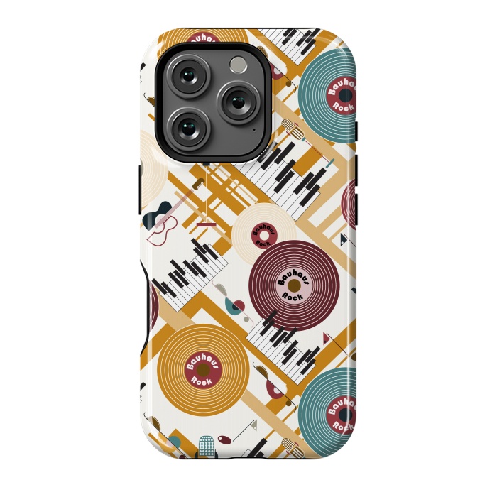 iPhone 16 Pro StrongFit Bauhaus Rock - Mustard and Burgundy by Paula Ohreen