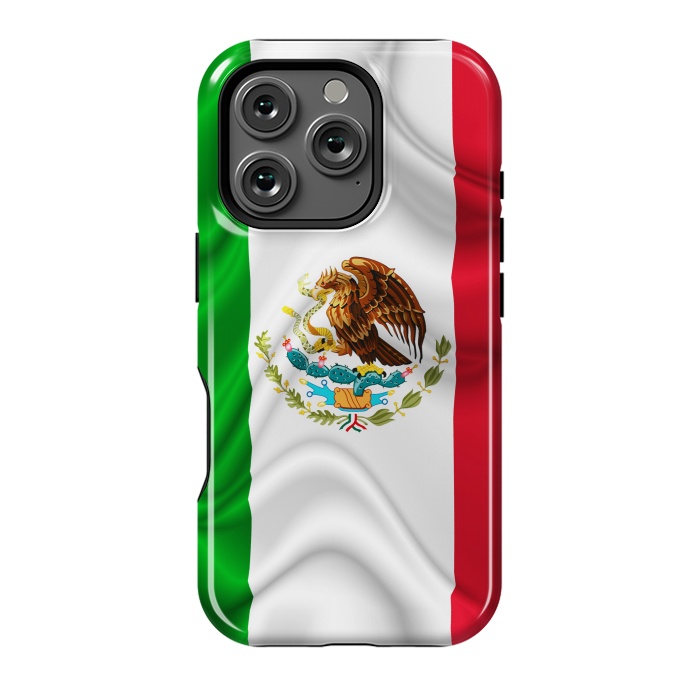 iPhone 16 Pro StrongFit  Mexico Waving Silk Flag by BluedarkArt