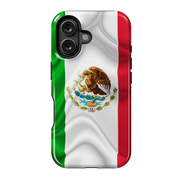 iPhone 16 StrongFit  Mexico Waving Silk Flag by BluedarkArt