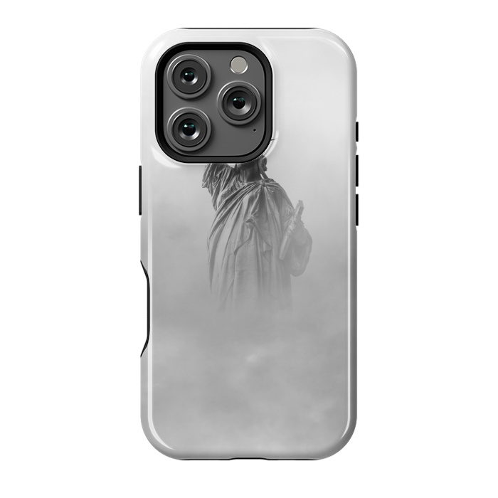 iPhone 16 Pro StrongFit Statue Of Liberty Black And White by Andrea Haase