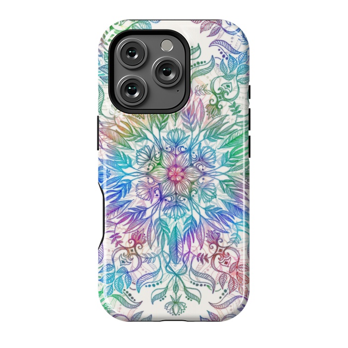 iPhone 16 Pro StrongFit Nature Mandala in Rainbow Hues by Micklyn Le Feuvre