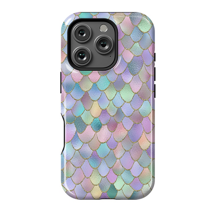 iPhone 16 Pro StrongFit Lavender and Pink Wonky Mermaid Scales by  Utart