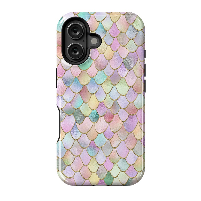 iPhone 16 StrongFit Blush Rose Gold Wonky Mermaid Scales by  Utart