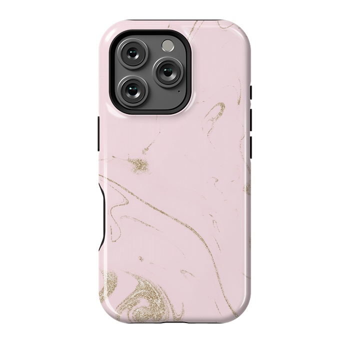 iPhone 16 Pro StrongFit Luxe gold and blush marble image by InovArts