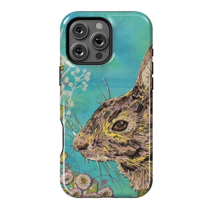 iPhone 16 Pro Max StrongFit Rabbit and Daisies by Lotti Brown