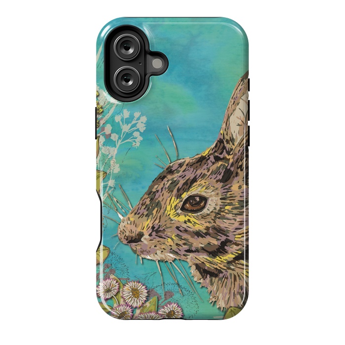 iPhone 16 Plus StrongFit Rabbit and Daisies by Lotti Brown