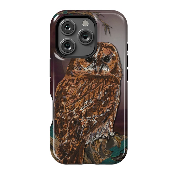 iPhone 16 Pro StrongFit Tawny Owl - Mistress of the Night by Lotti Brown