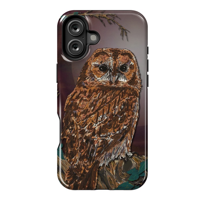 iPhone 16 Plus StrongFit Tawny Owl - Mistress of the Night by Lotti Brown