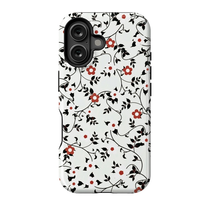 iPhone 16 StrongFit Read & white flowers by Jms