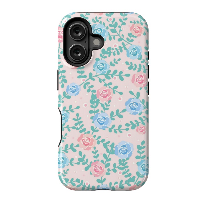 iPhone 16 StrongFit Pink blue roses by Jms