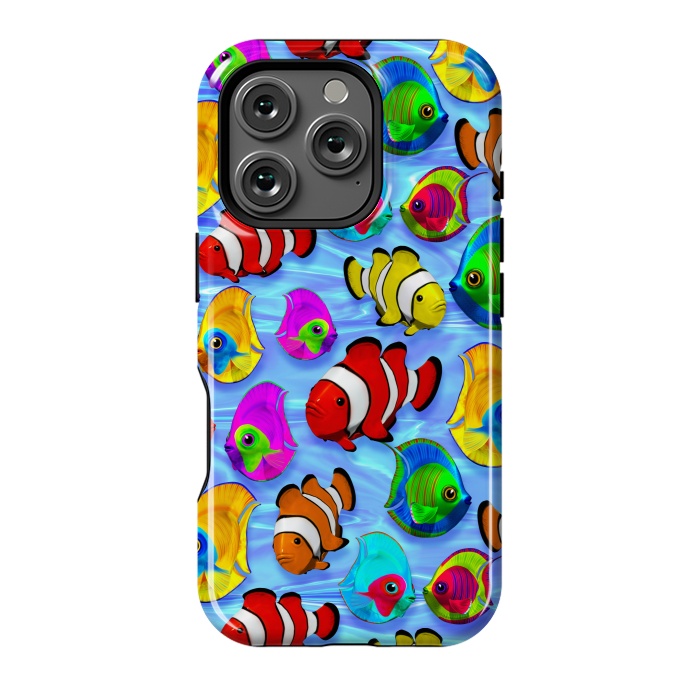 iPhone 16 Pro StrongFit Tropical Colorful Fish Pattern by BluedarkArt