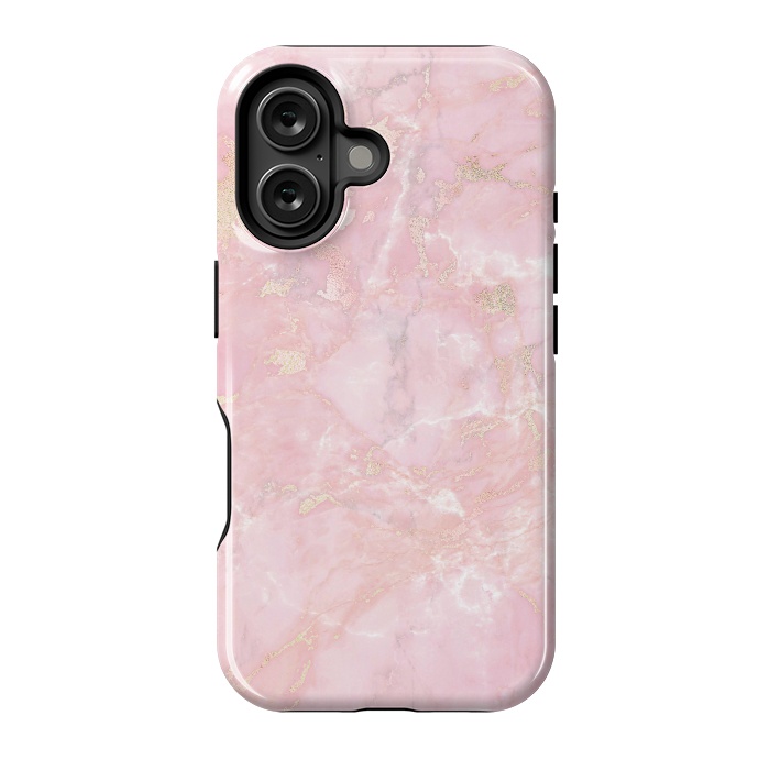 iPhone 16 StrongFit Delicate Rose Gold Metal on Light Pink Marble by  Utart