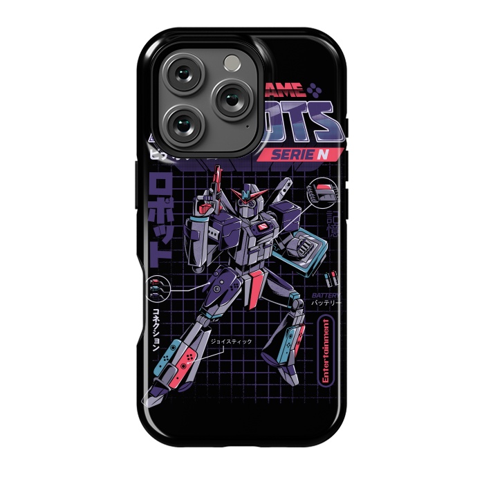 iPhone 16 Pro StrongFit Video Game Robot - Model N by Ilustrata