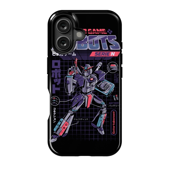 iPhone 16 StrongFit Video Game Robot - Model N by Ilustrata