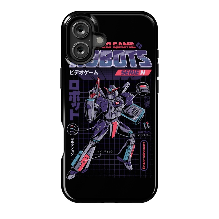 iPhone 16 Plus StrongFit Video Game Robot - Model N by Ilustrata