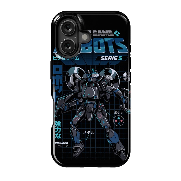 iPhone 16 StrongFit Video Game Robot - Model S by Ilustrata