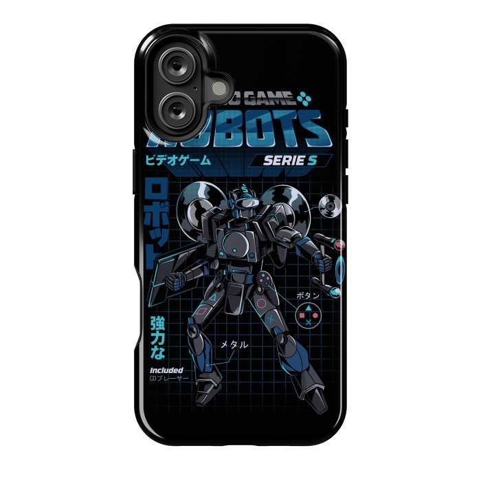 iPhone 16 Plus StrongFit Video Game Robot - Model S by Ilustrata