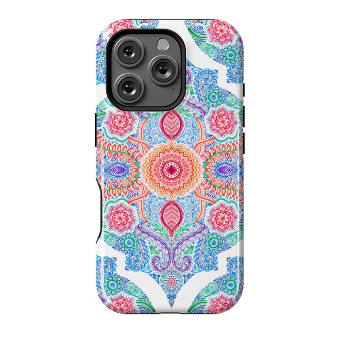 iPhone 16 Pro StrongFit Ink and Symmetry in Rainbow Brights by Micklyn Le Feuvre